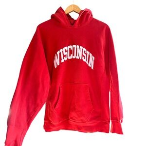 Wisconsin Badgers Red Hoodie‎ Sweatshirt Medium Sportscore Lounge Comfy Normcore